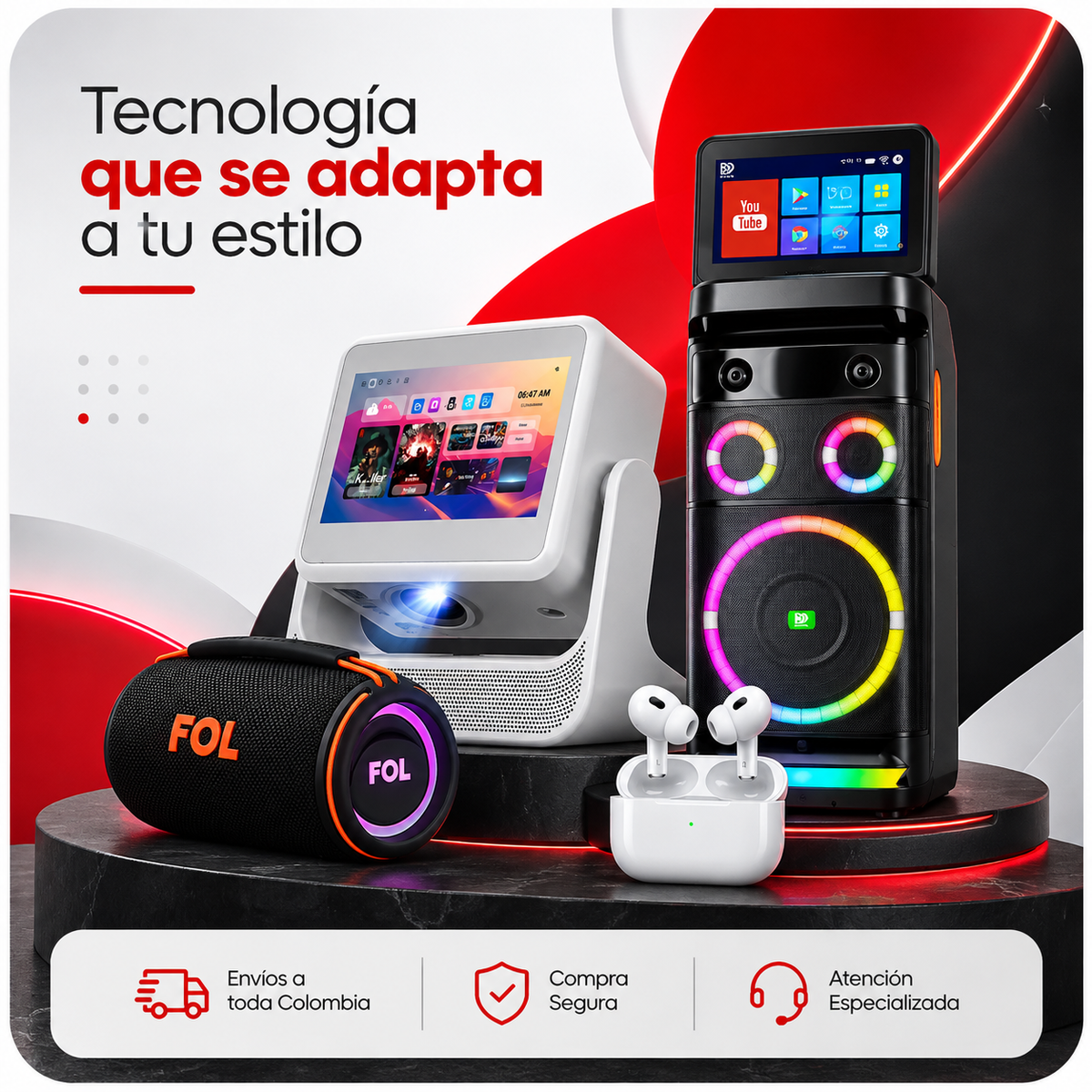 FULL HD Tecnología - proyectores y parlantes